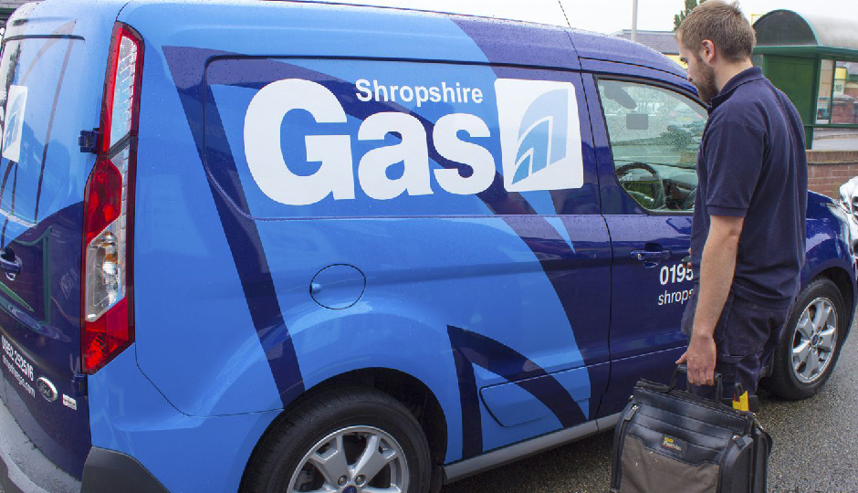 Photo of Shropshire Gas van and engineer